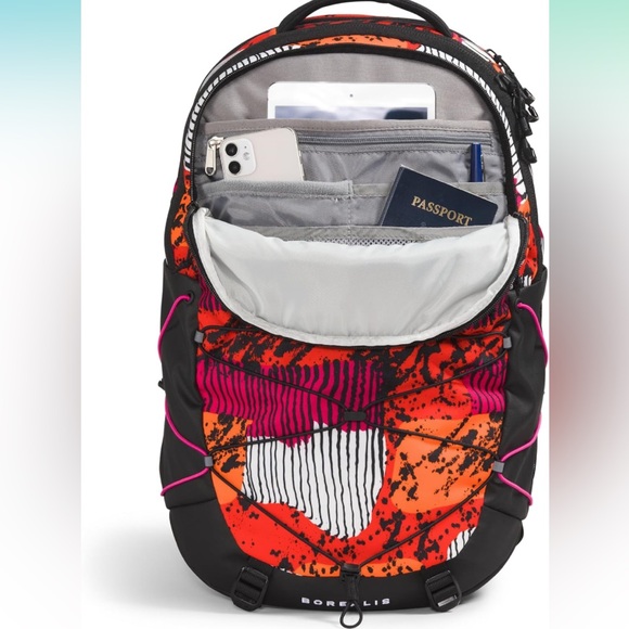 The North Face Women’s Borealis Commuter Laptop Backpack Fiery Red Abstract NWT - Picture 5 of 16